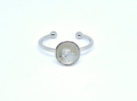 Bague quartz opaque - M