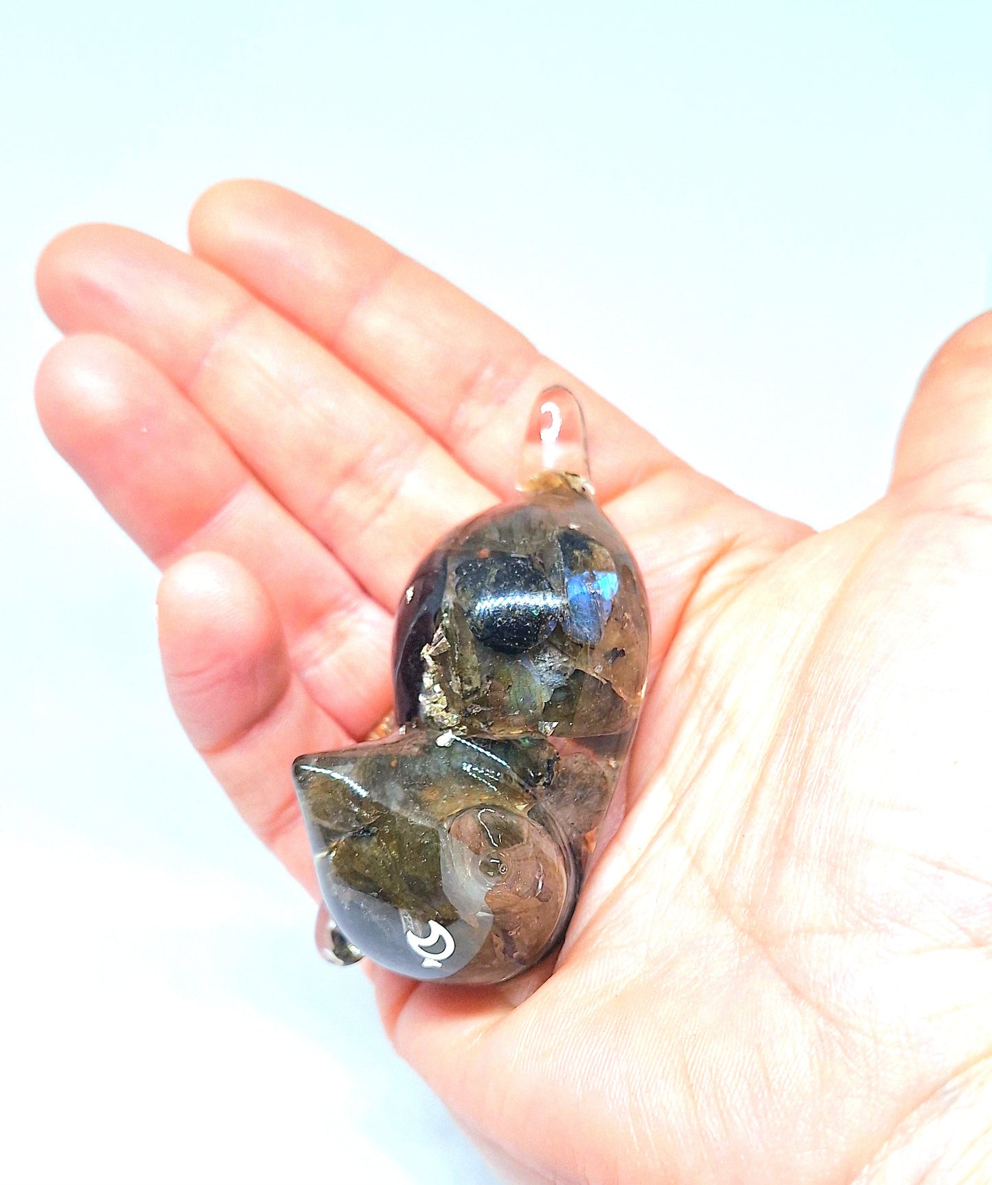 Chat orgonite Labradorite  - Aluminium