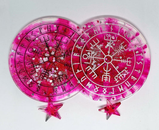 Oracle Vegvisir et message de ses runes - rose, petit format