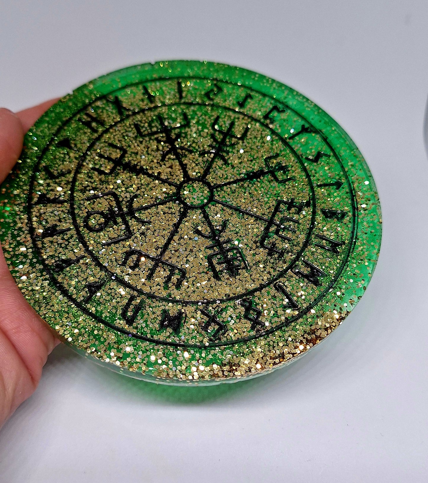 Oracle Vegvisir et message de ses runes - vert, petit format