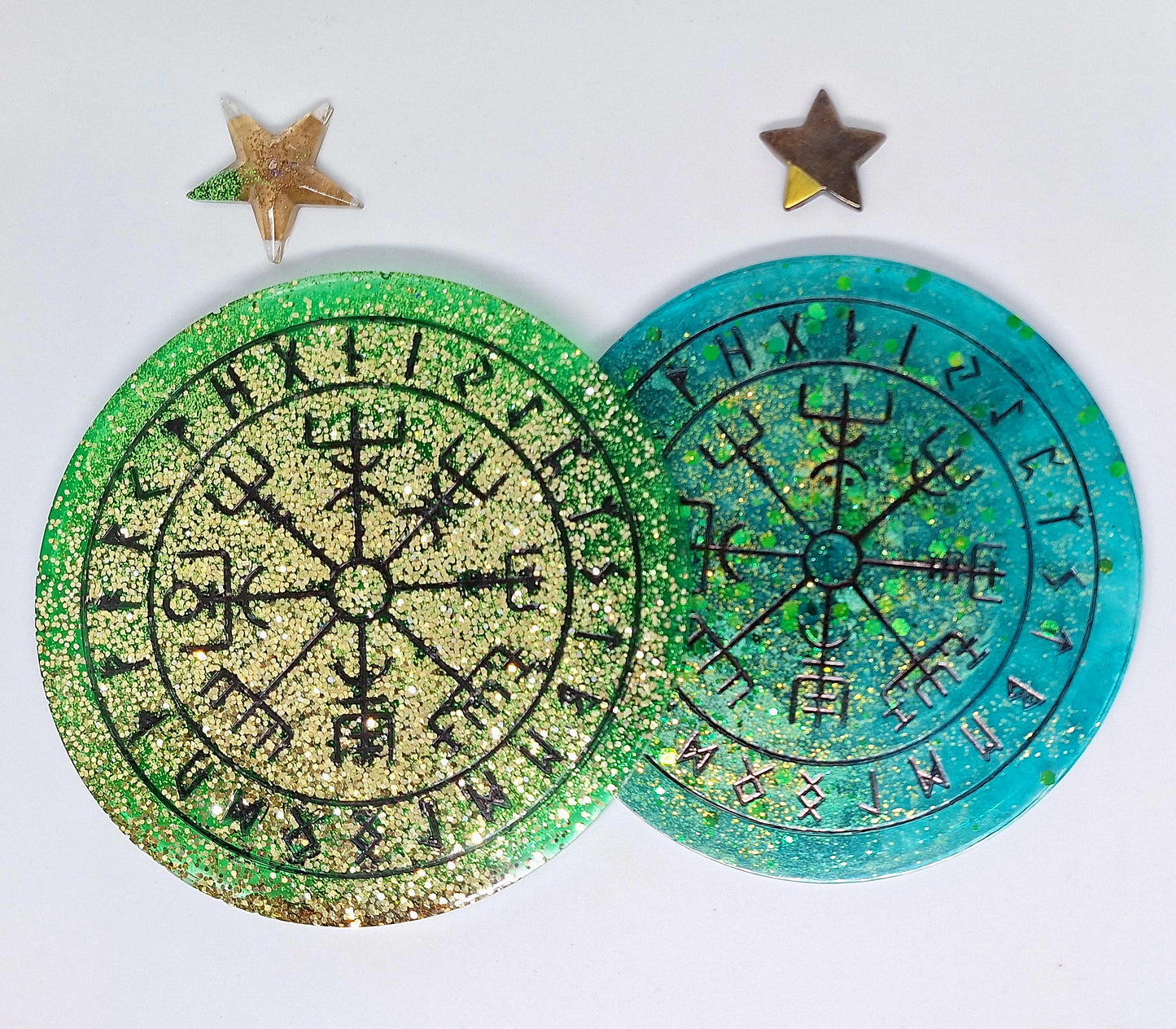Oracle Vegvisir et message de ses runes - vert, petit format