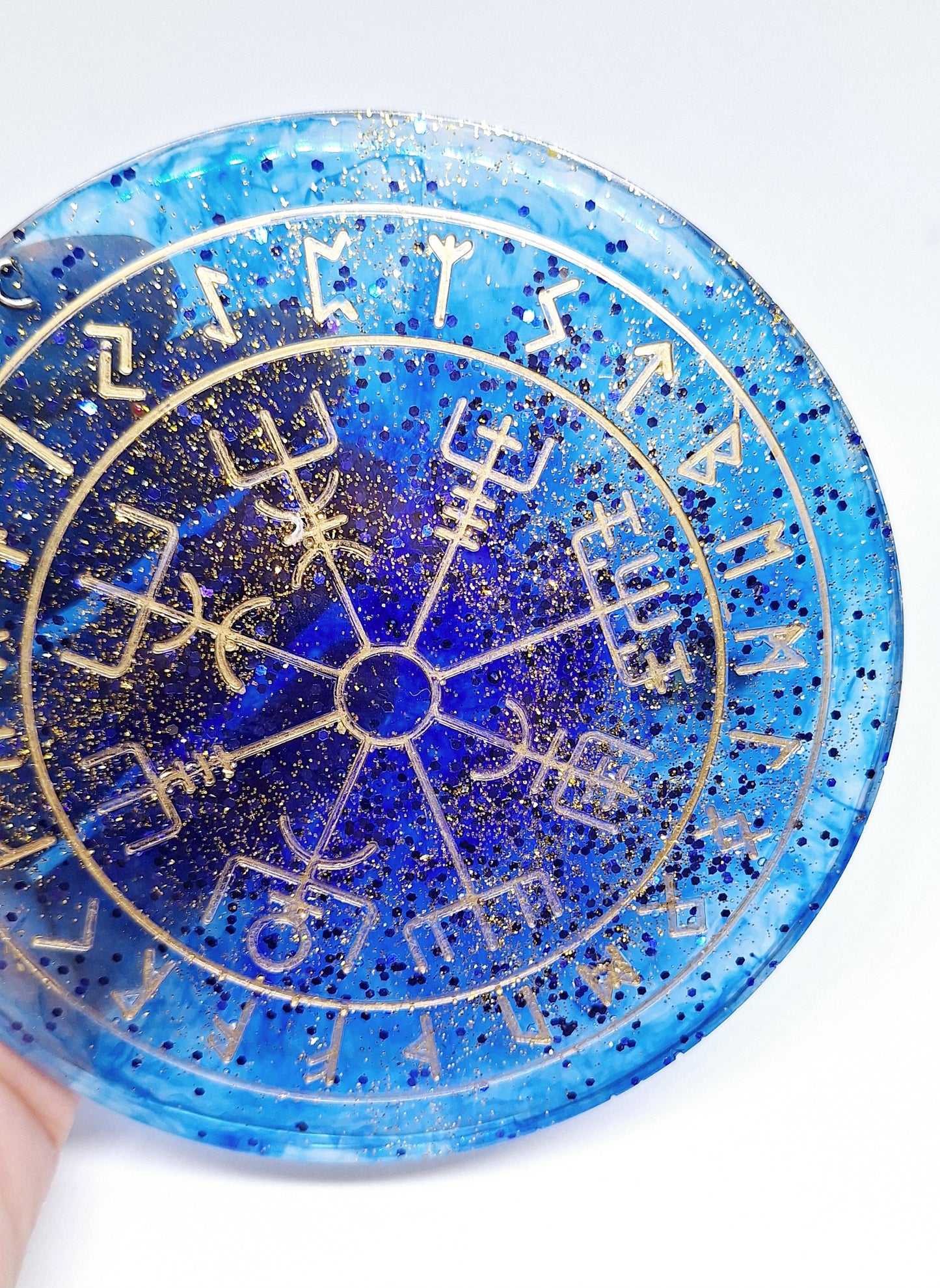 Oracle Vegvisir et message de ses runes, bleu foncé, petit format