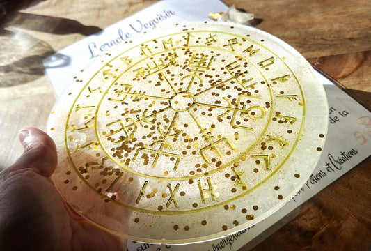 Oracle Vegvisir et message de ses runes, blanc, grand format