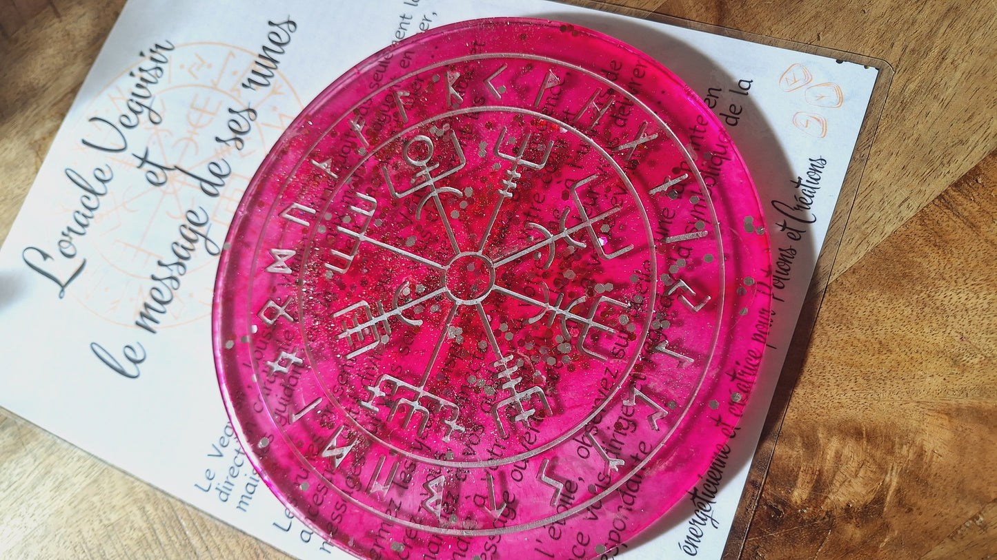 Oracle Vegvisir et message de ses runes, rose, grand format