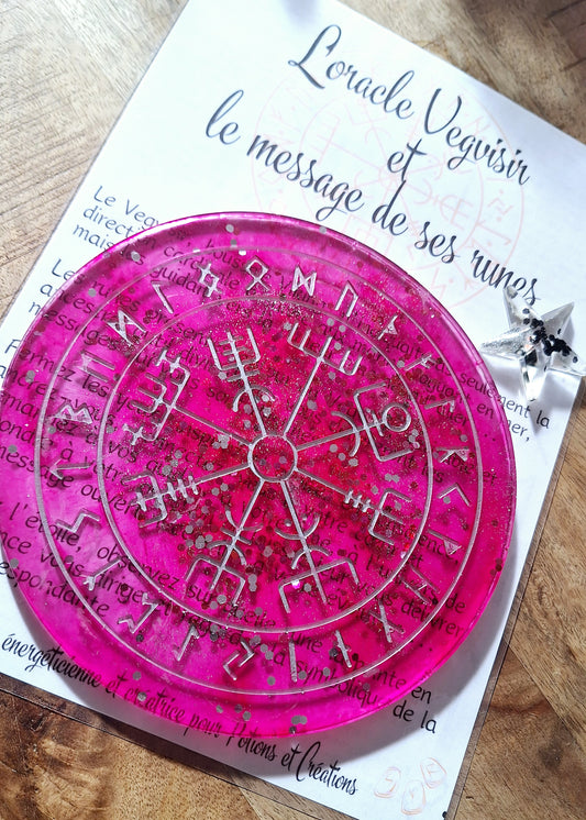 Oracle Vegvisir et message de ses runes, rose, grand format