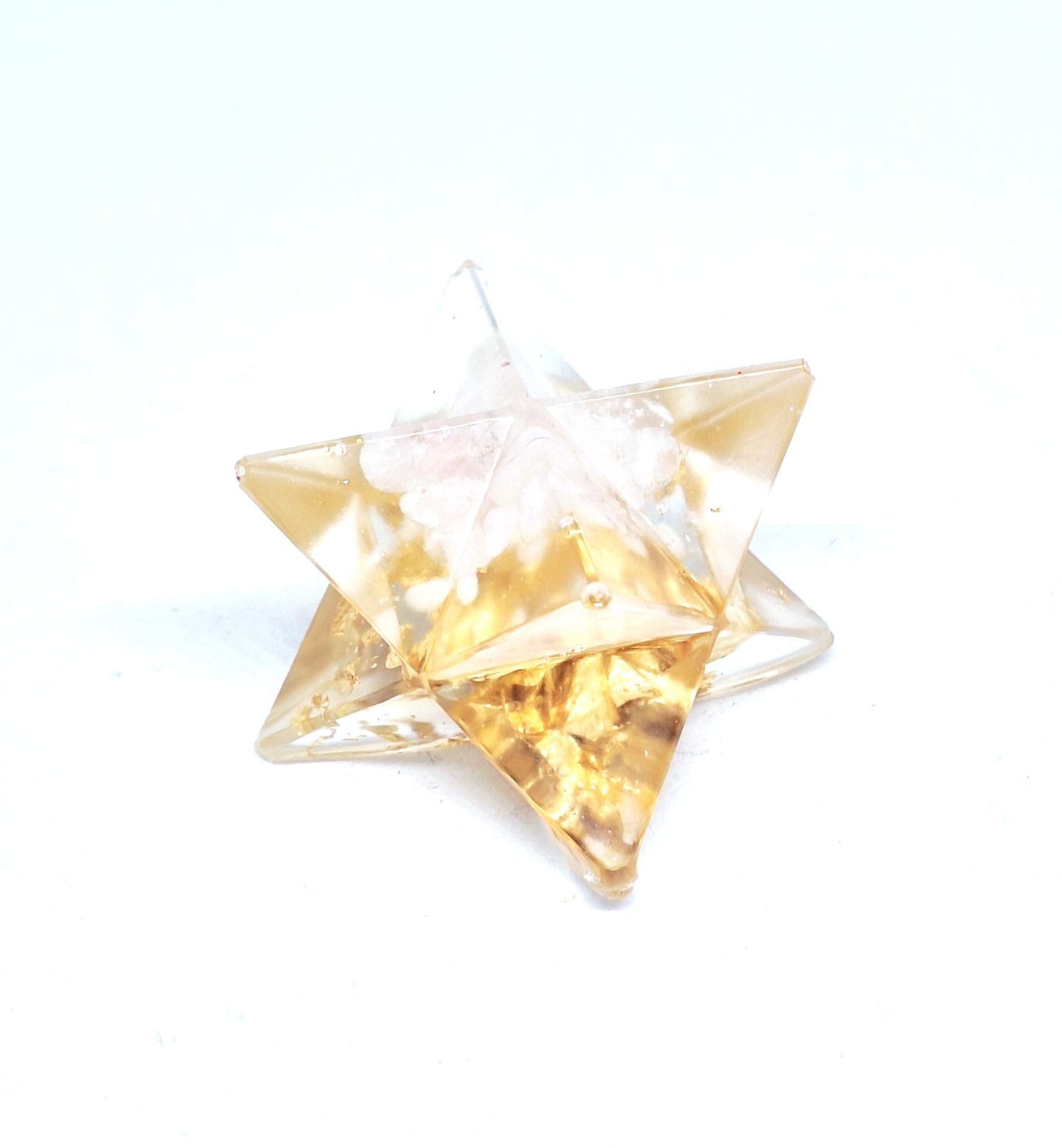 Merkaba orgonite quartz rose - or S