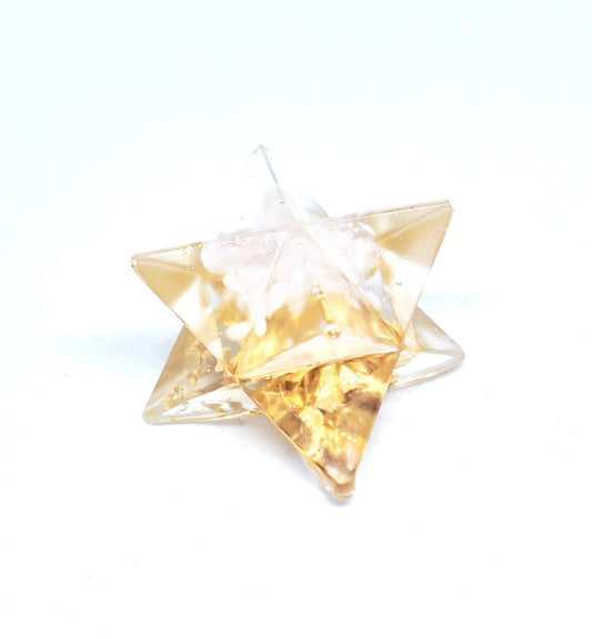 Merkaba orgonite quartz rose - or S