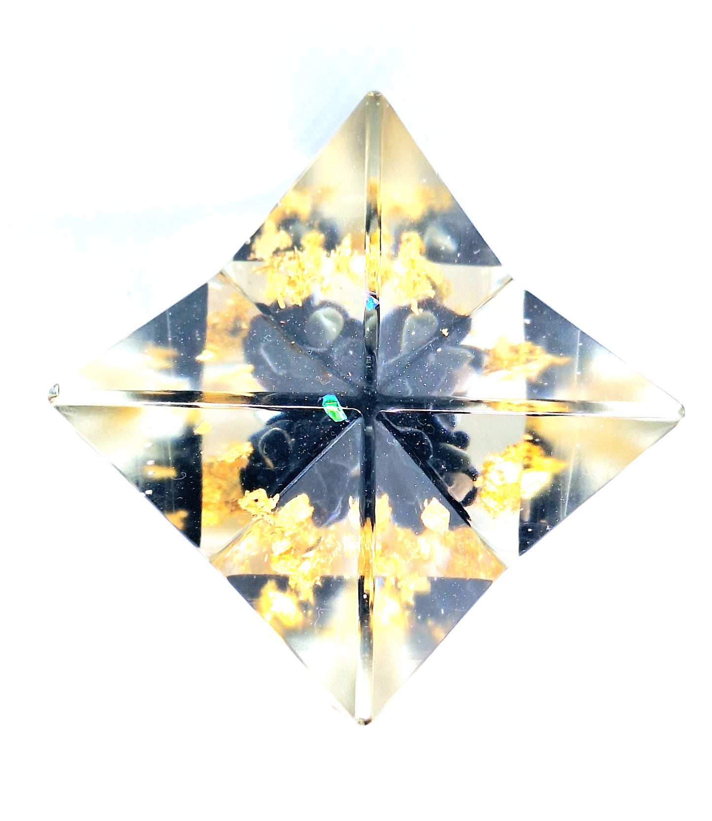 Merkaba orgonite obsidienne - or XL