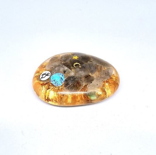 Orgonite galet pierre de lune 🩶🌜🩵