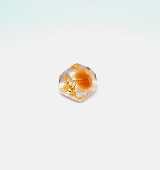 Orgonite Dodécaèdre aventurine orange - or XS