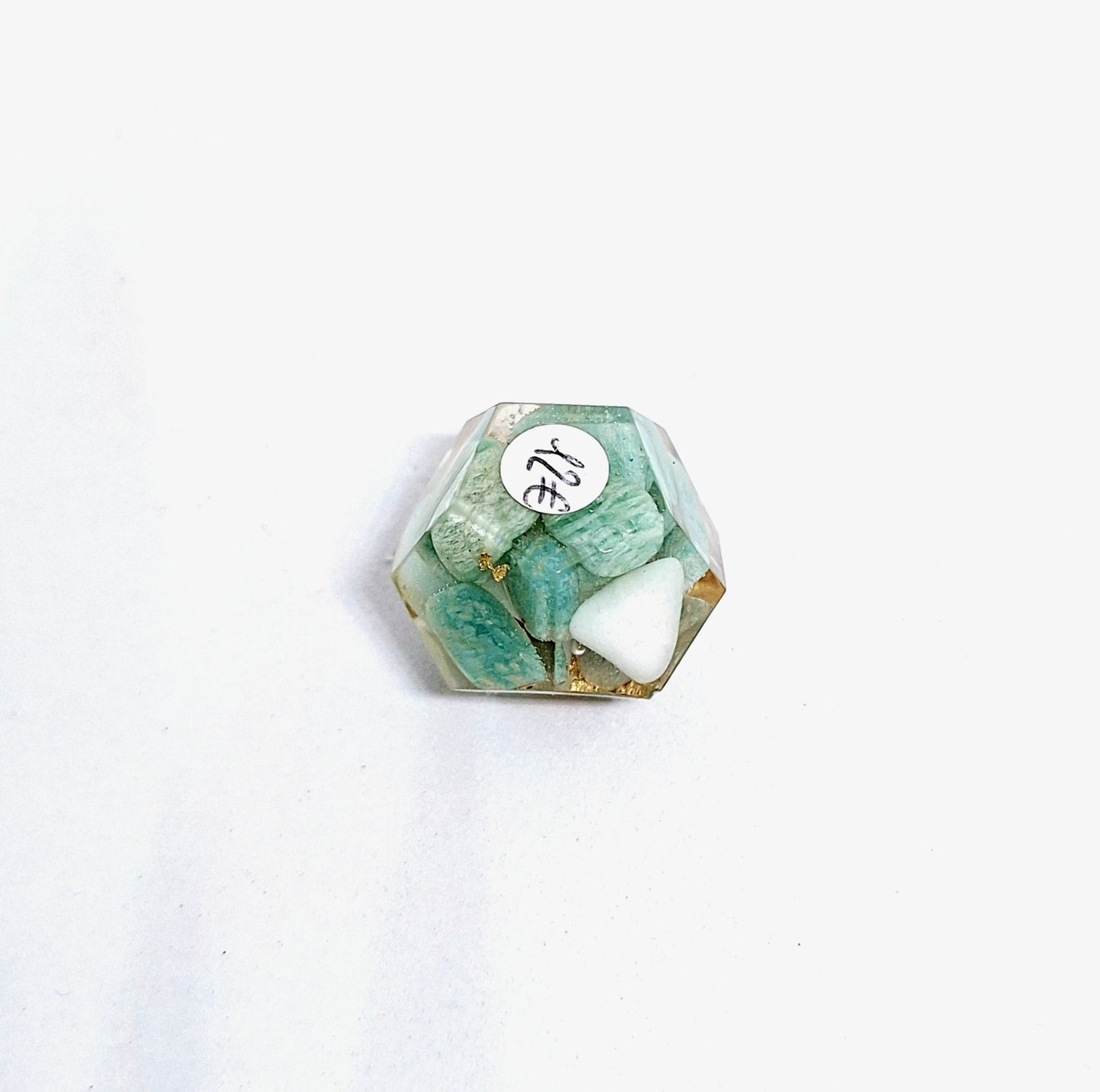 Orgonite Dodécaèdre amazonite - or XS