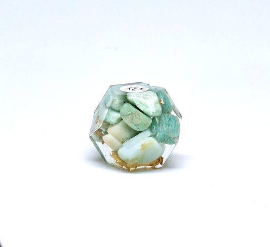 Orgonite Dodécaèdre amazonite - or XS