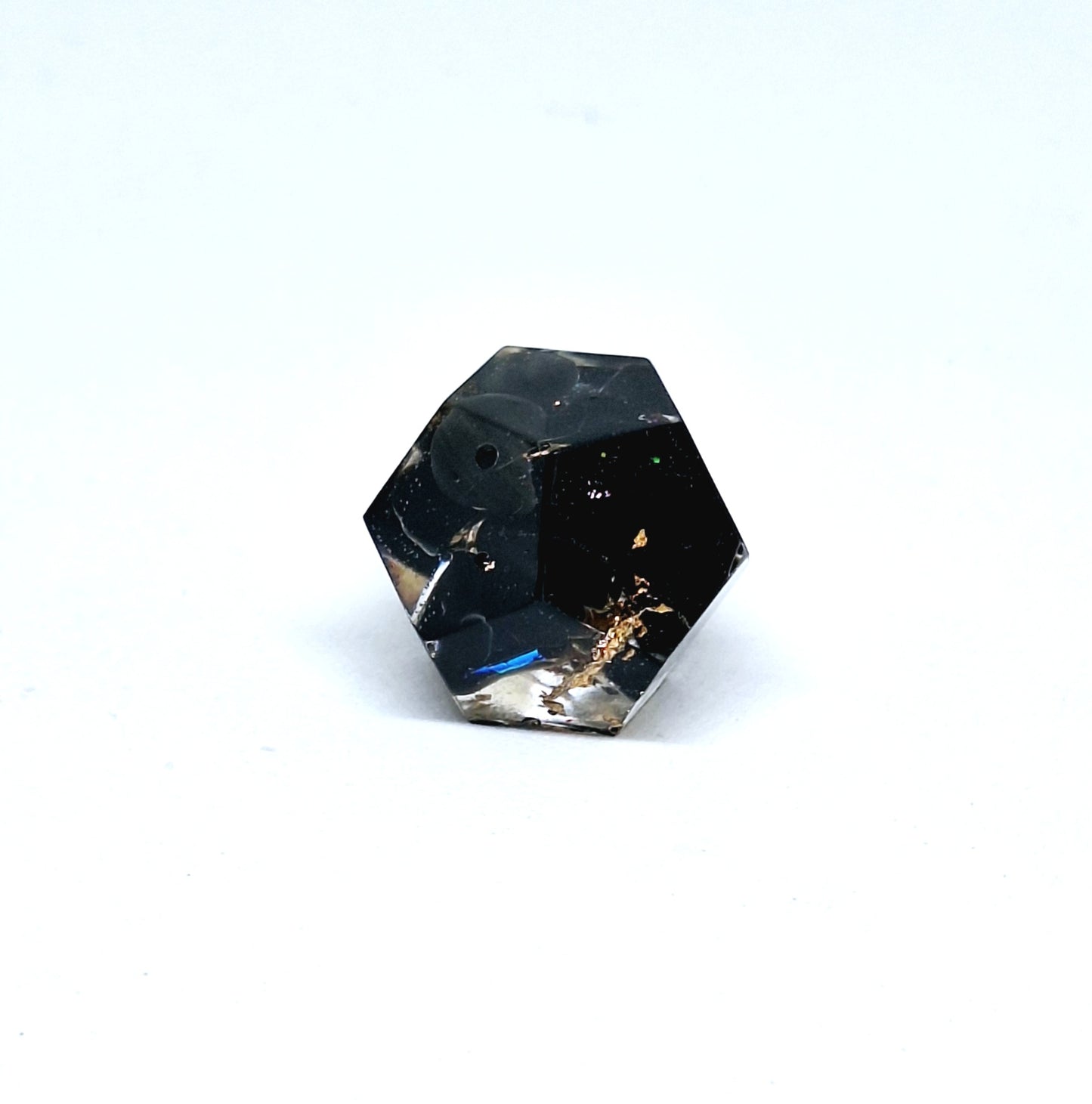 Orgonite Dodécaèdre obsidienne - or XS