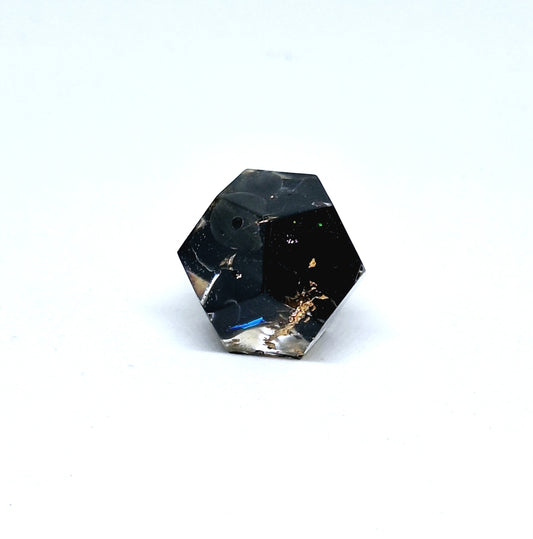 Orgonite Dodécaèdre obsidienne - or XS
