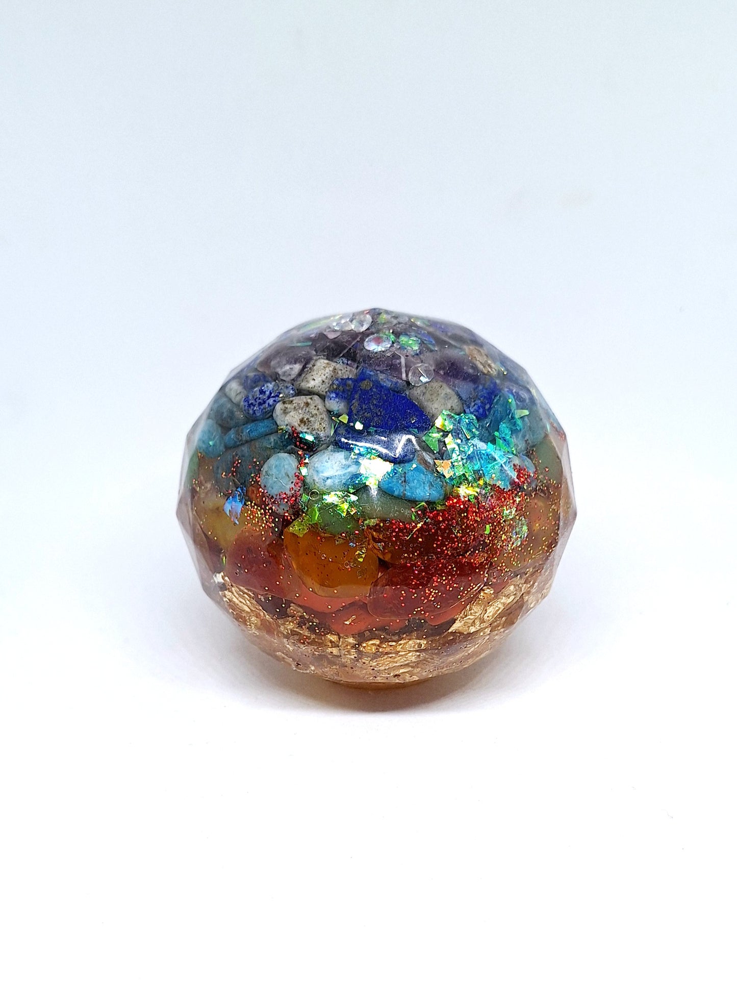 Orgonite Polygone de rééquilibrage global et d'harmonisation des chakras - Intentions d'acceptation de soi et de protection