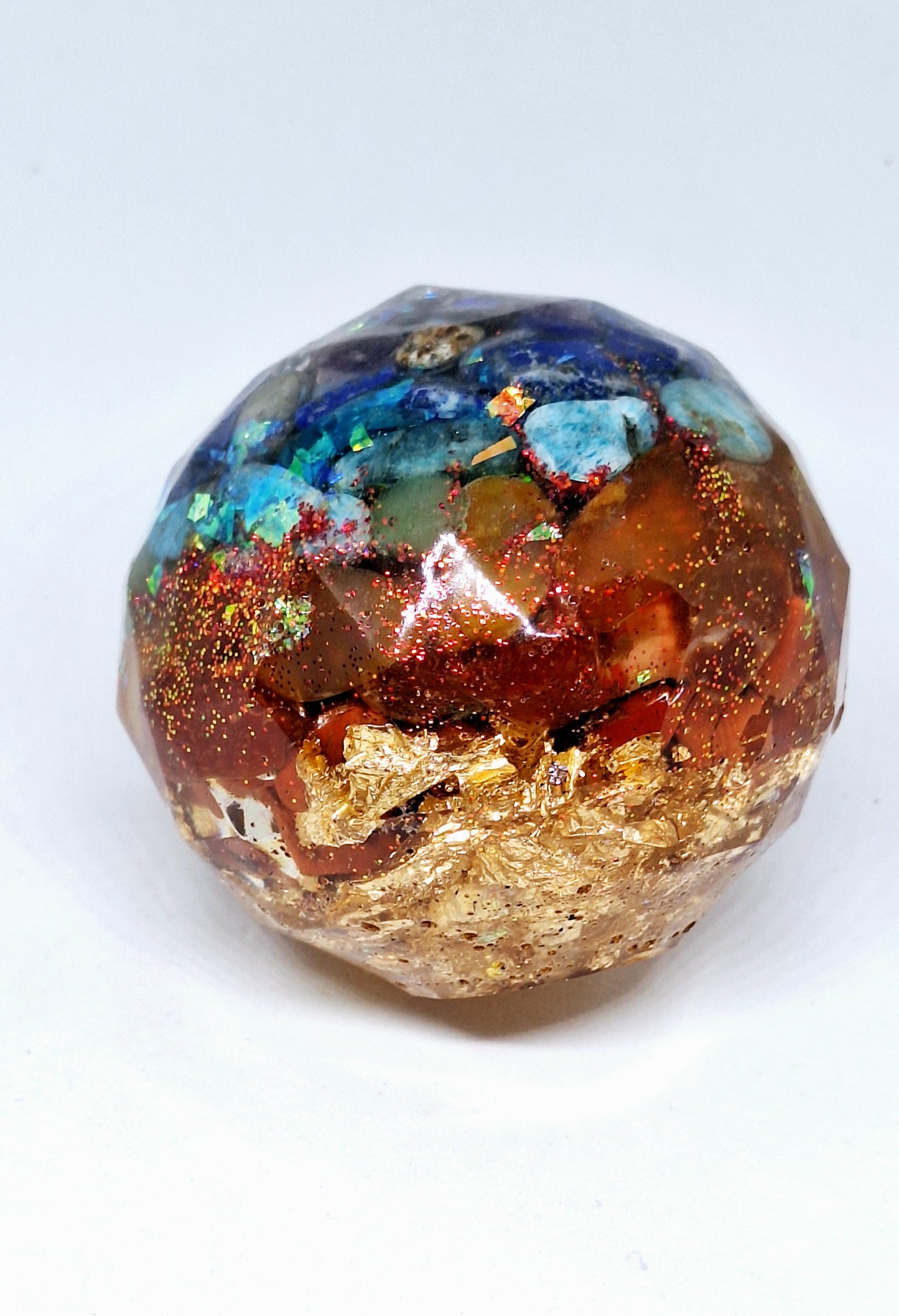 Orgonite Polygone de rééquilibrage global et d'harmonisation des chakras - Intentions d'acceptation de soi et de protection