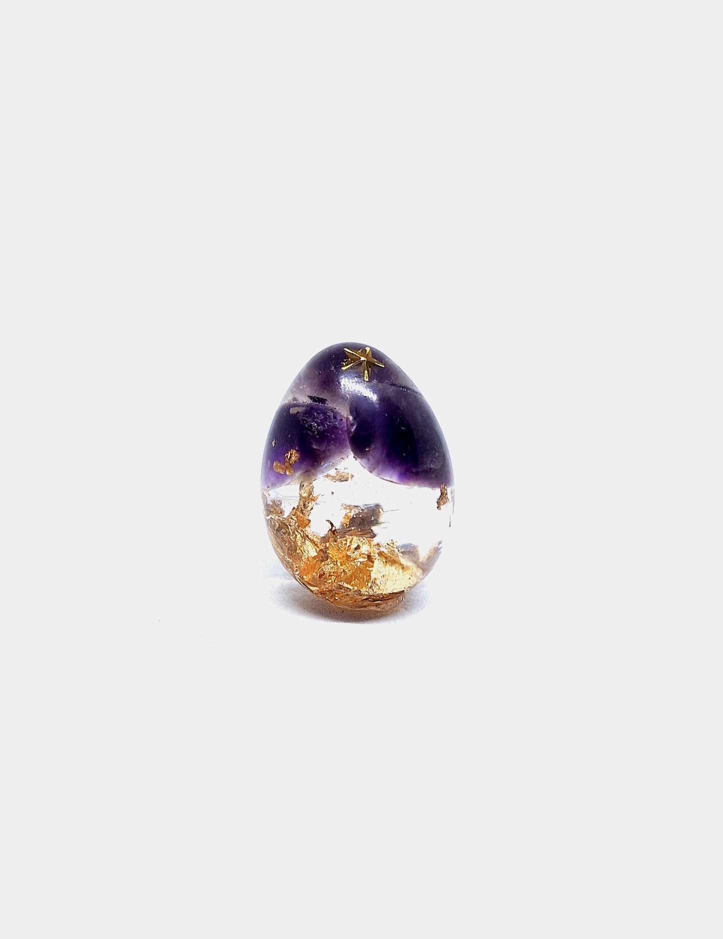 Orgonite œuf XS - Améthyste, étoile, or