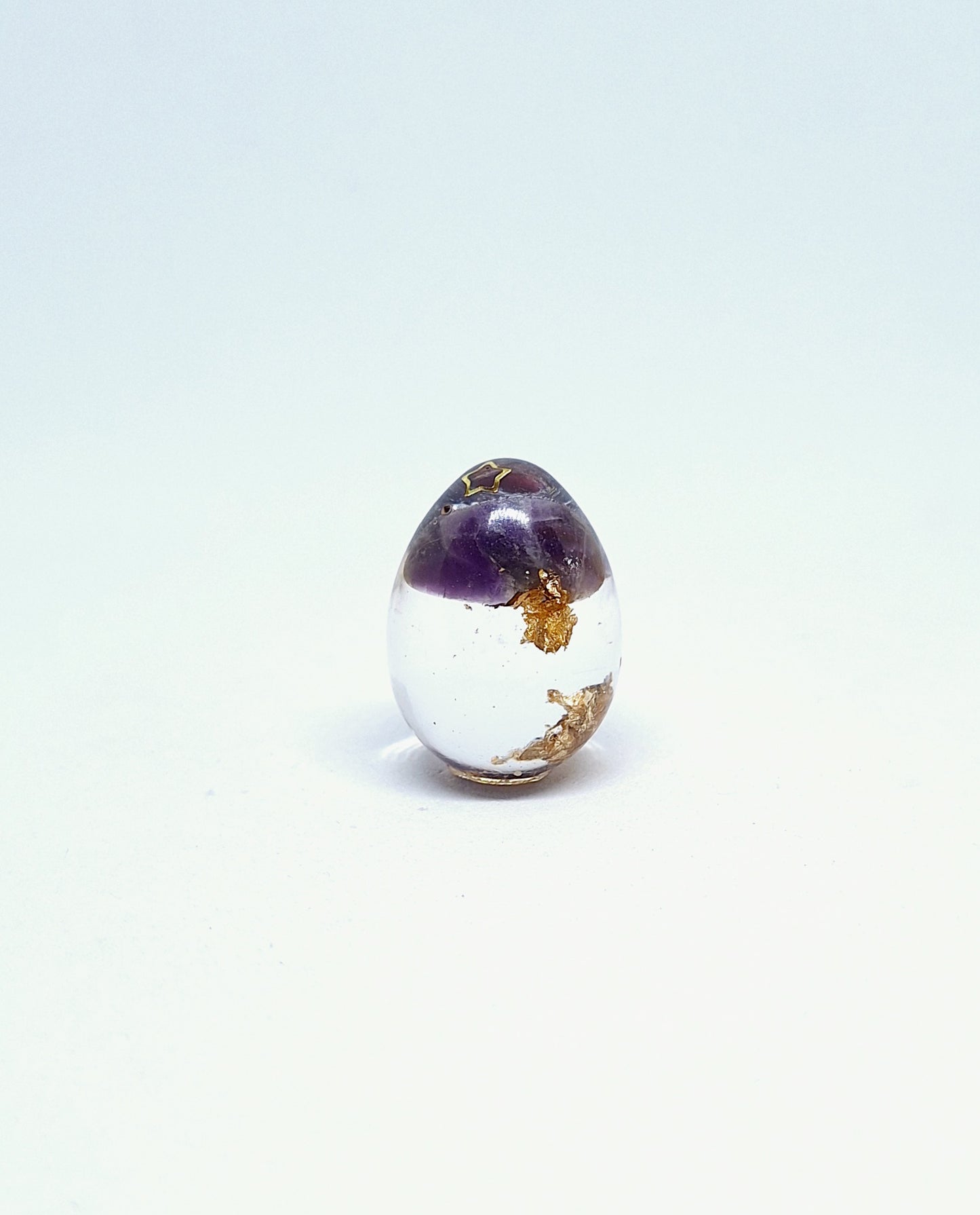 Orgonite œuf XS - Améthyste, étoile, or