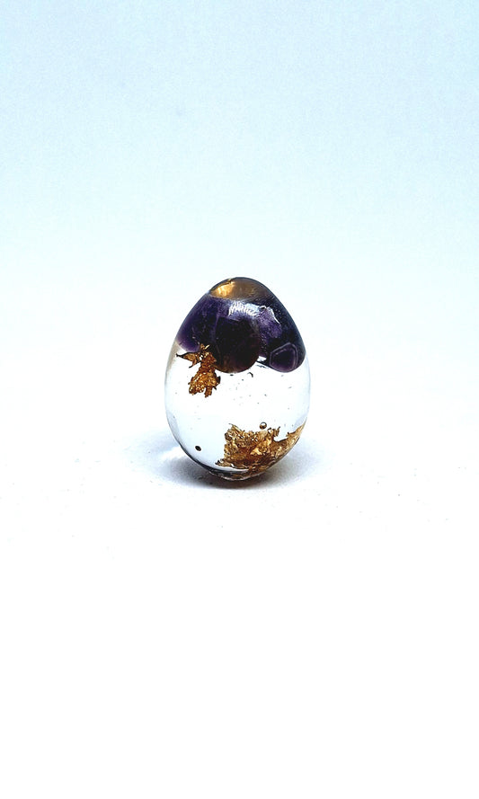 Orgonite œuf XS - Améthyste, étoile, or