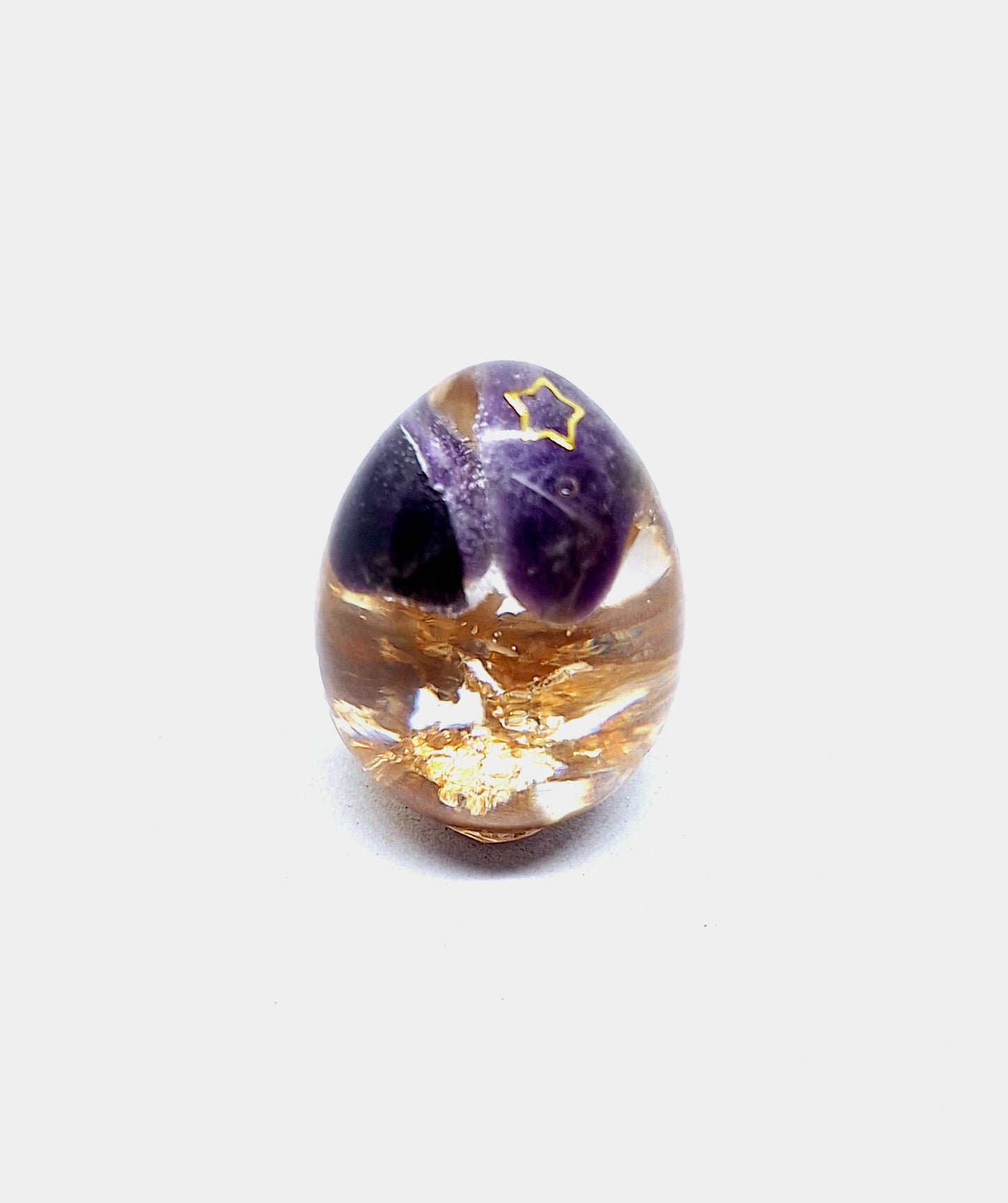 Orgonite œuf XS - Améthyste, étoile, or