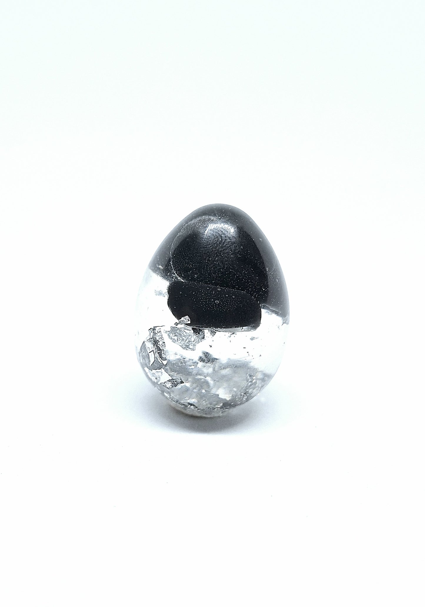 Orgonite œuf XS - Obsidienne, lune, aluminium