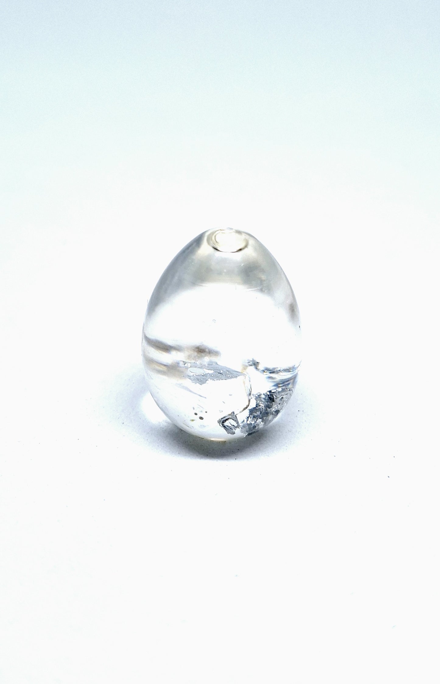 Orgonite œuf XS - Quartz, lune, aluminium