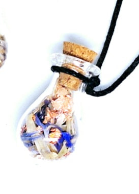 Collier fiole à souhaits arrondie