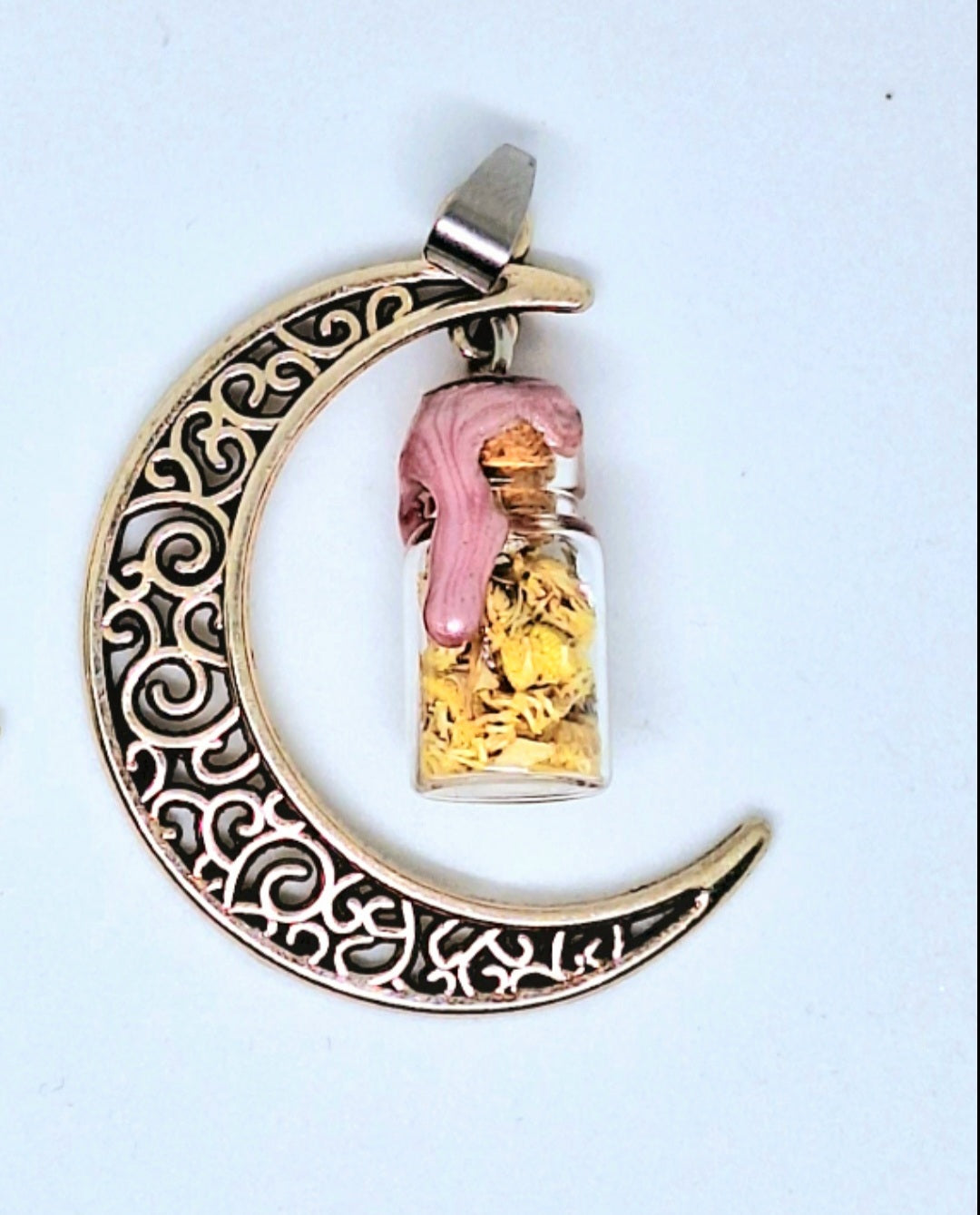 Collier lune et fiole à souhait