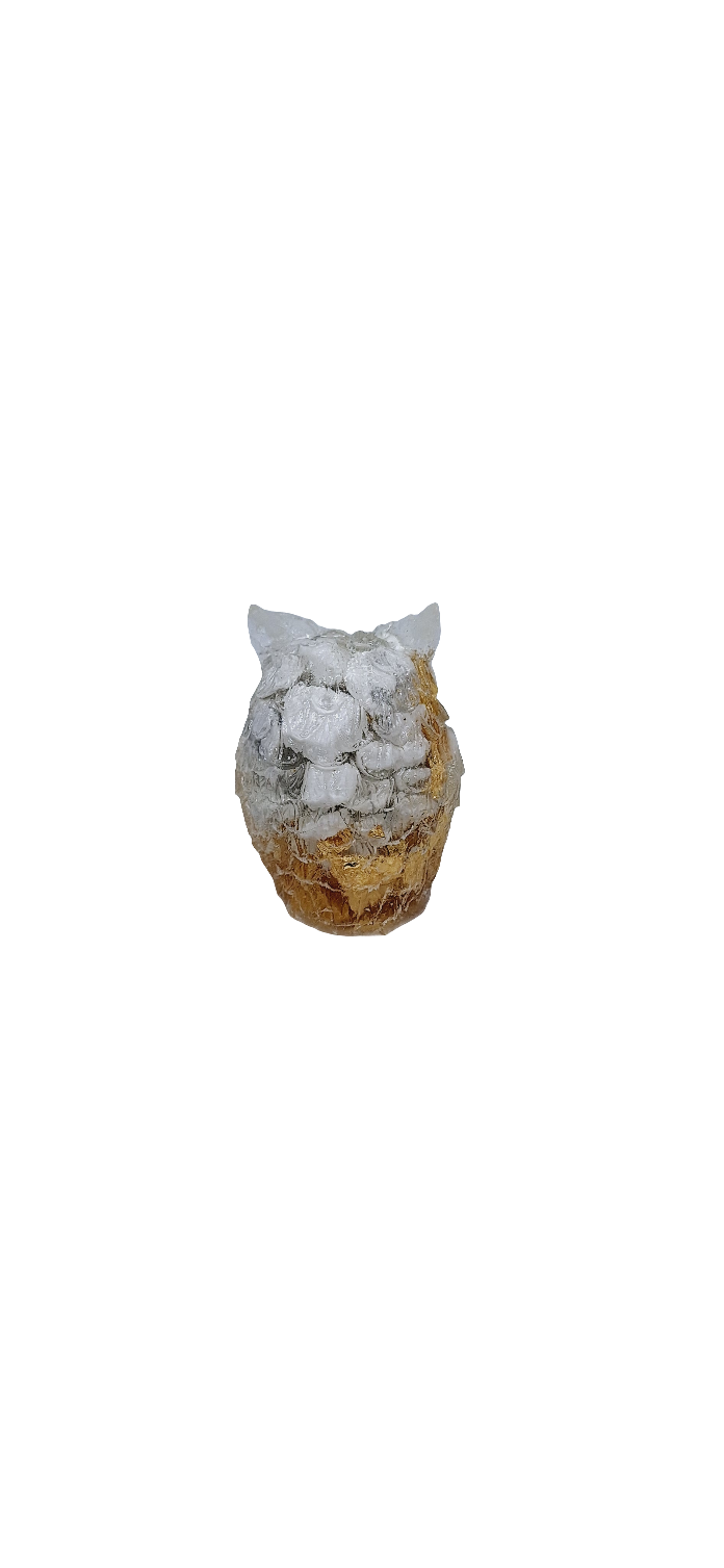 Chouette orgonite Howlite -Or