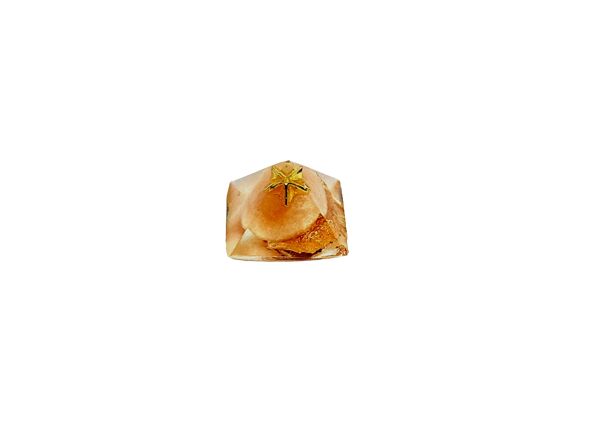 Orgonite pyramide XXXS - Aventurine orange, or 🧡