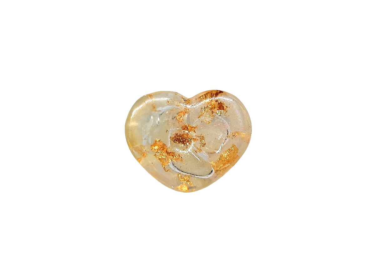 Orgonite Cœur S - Citrine, or, étoile 💛