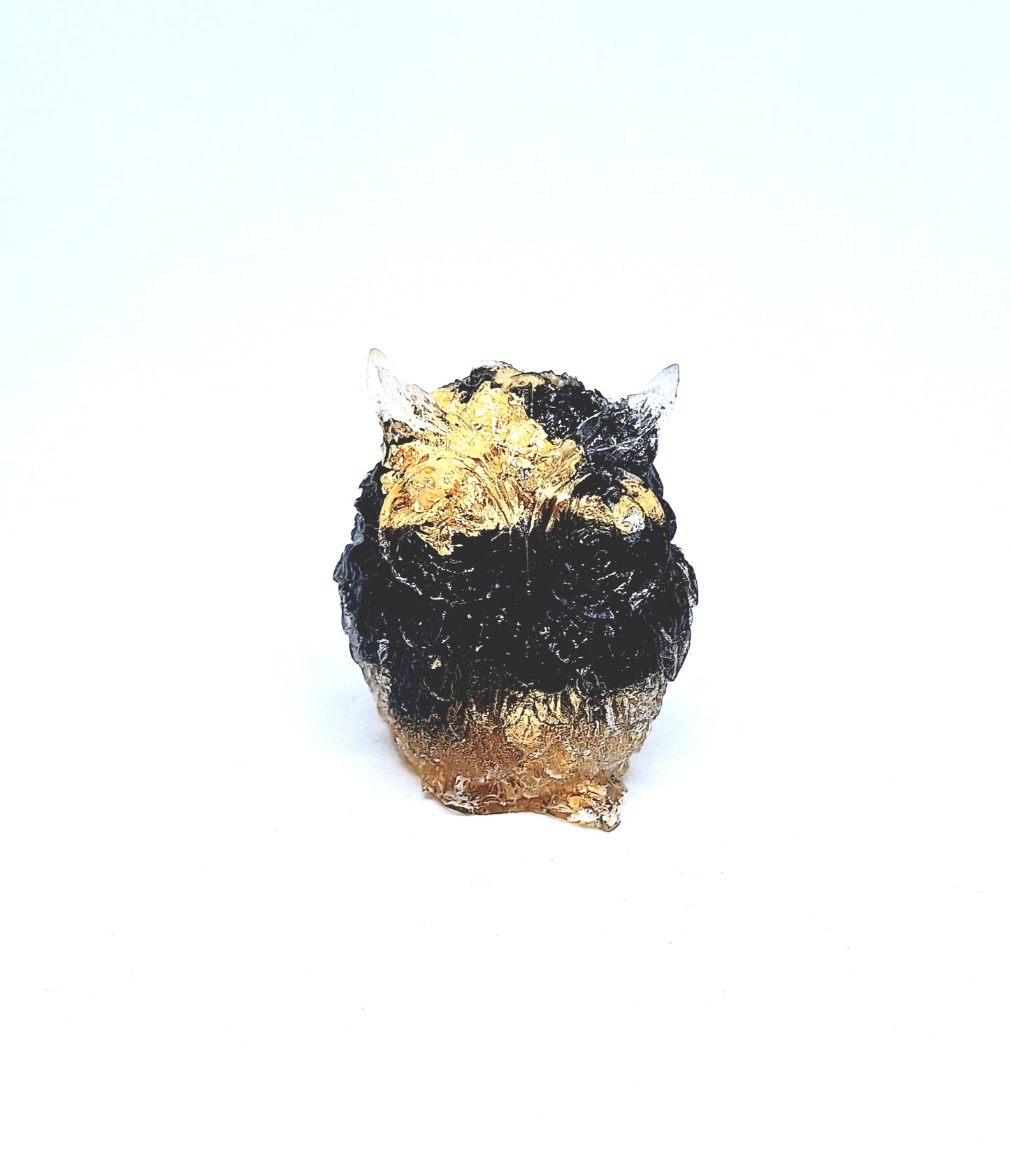 Chouette orgonite Obsidienne -Or