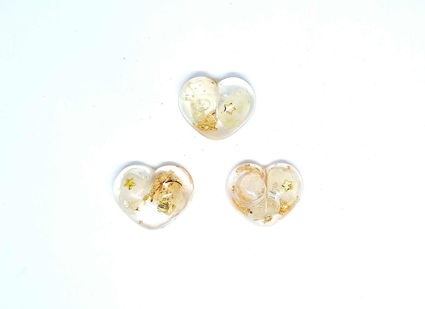 Orgonite Cœur S - Citrine, or, étoile 💛