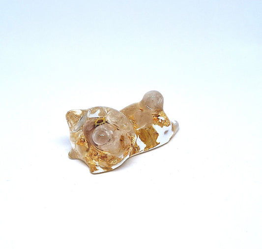 Chat orgonite Quartz rutile - Or