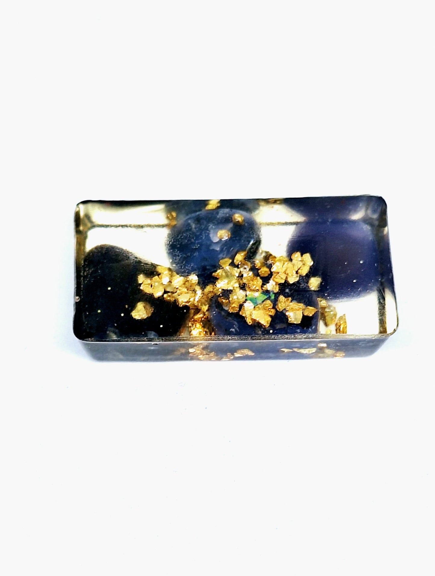 Orgonite lingot - Agate bleue, étoile, acier doré