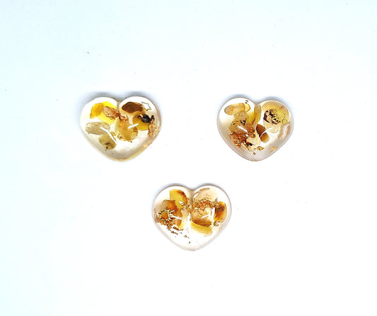 Orgonite Cœur S - Agate jaune, or, étoile ou soleil 💛