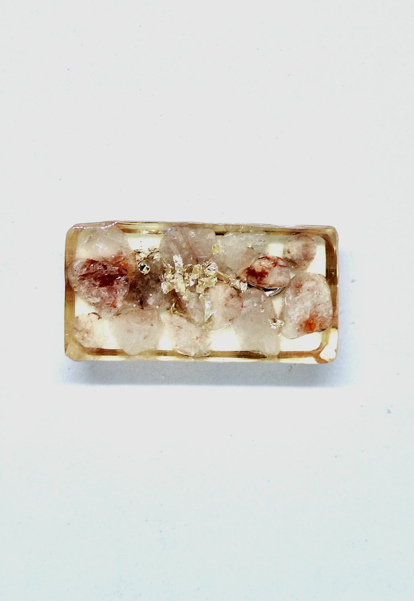 Orgonite lingot - Quartz hematoïde, infini, aluminium
