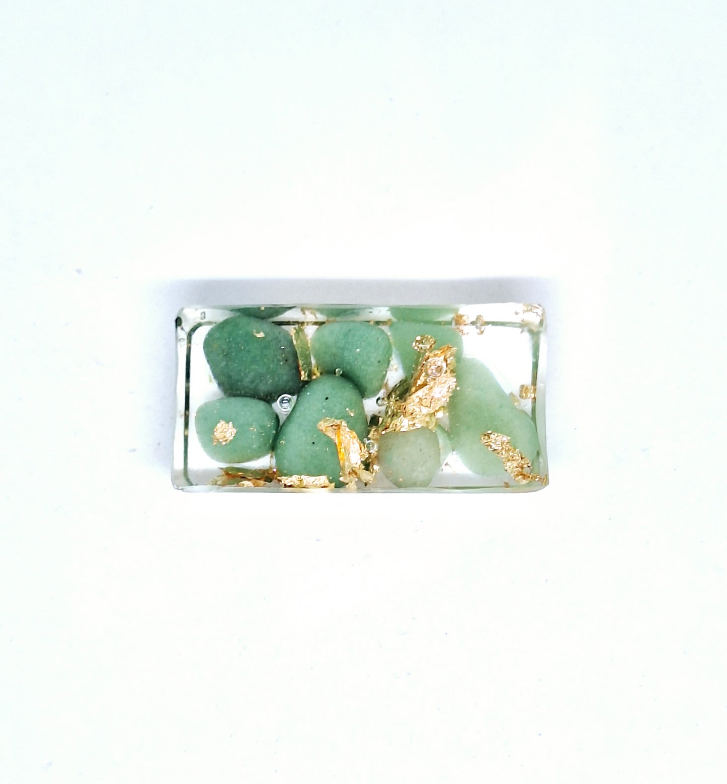 Orgonite lingot - Aventurine verte, soleil, infini ou étoile, or