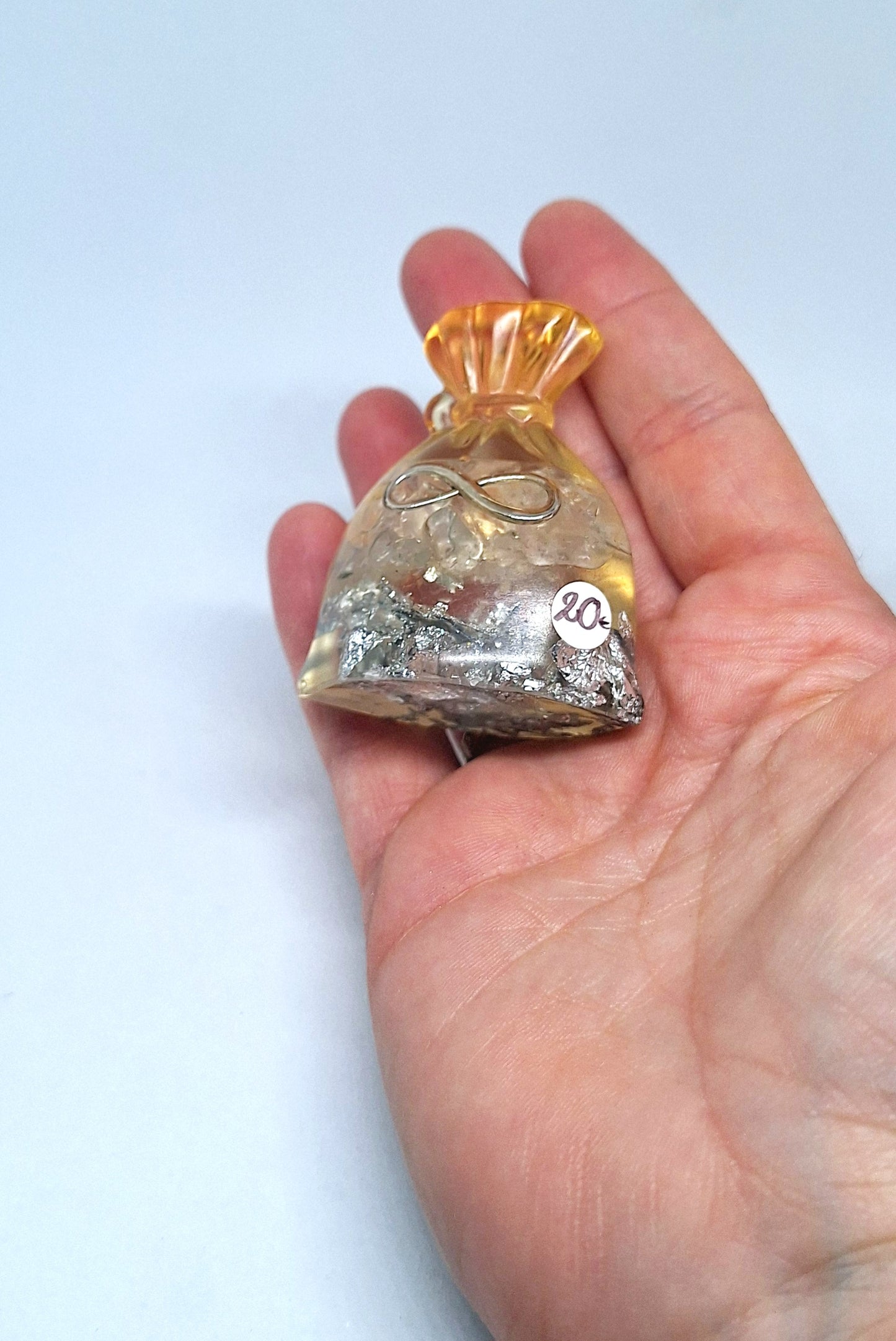Orgonite Sachet - Quartz, infini, aluminium