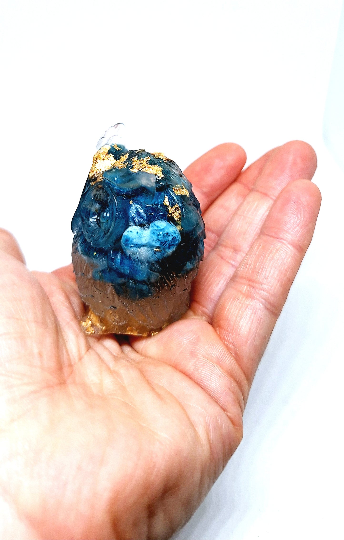 Chouette orgonite Apatite - Or