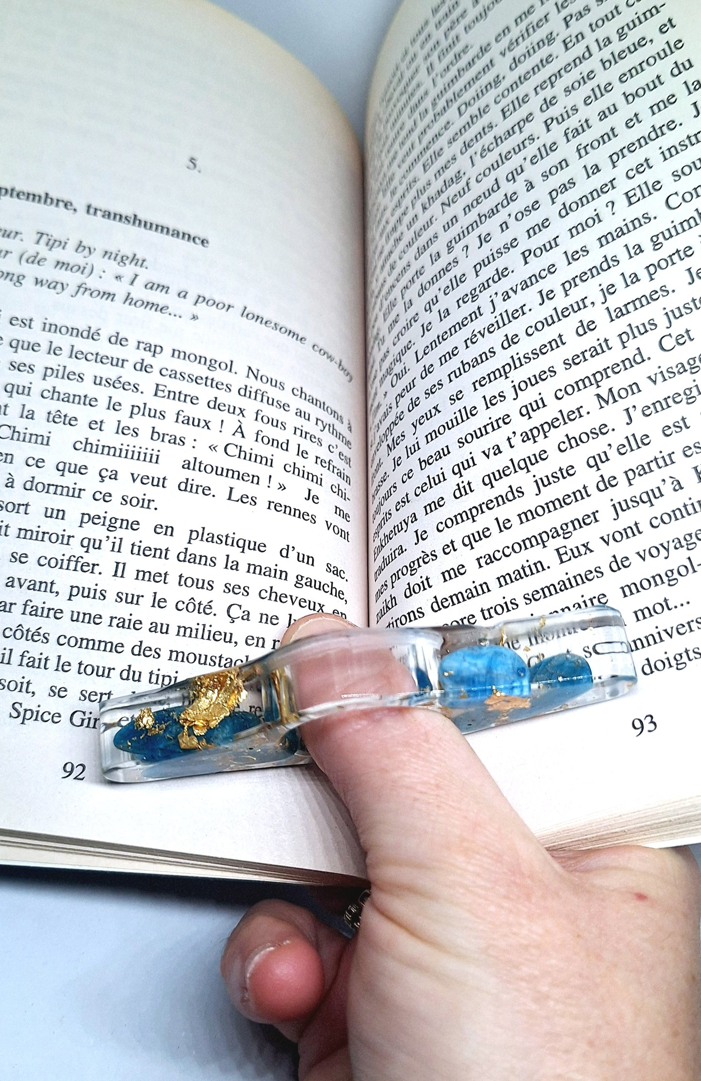 Bague de lecture orgonite - Apatite, lune étoilée ou étoile, or