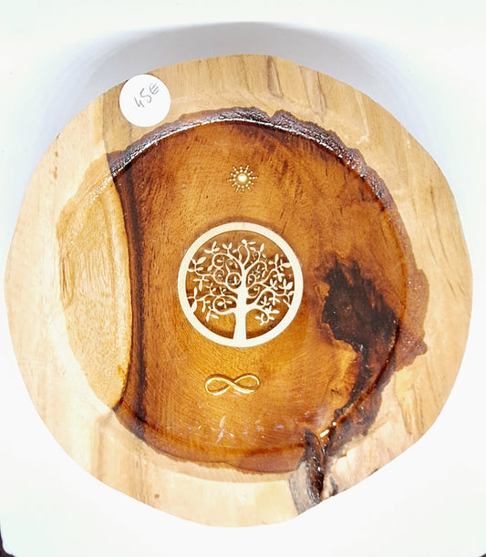 Plateau de rechargement bois M - Arbre de vie, soleil et infini