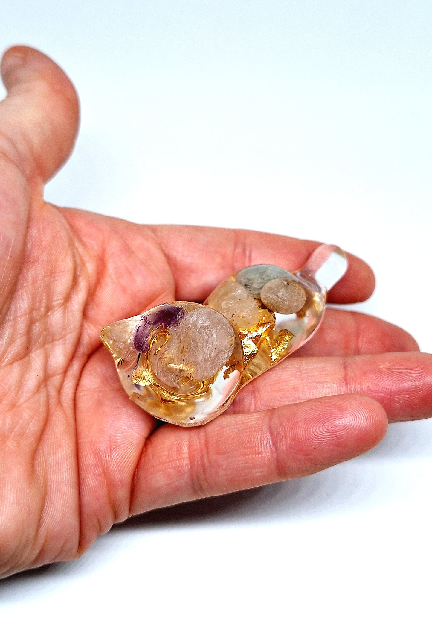 Chat orgonite Quartz rutile - Or