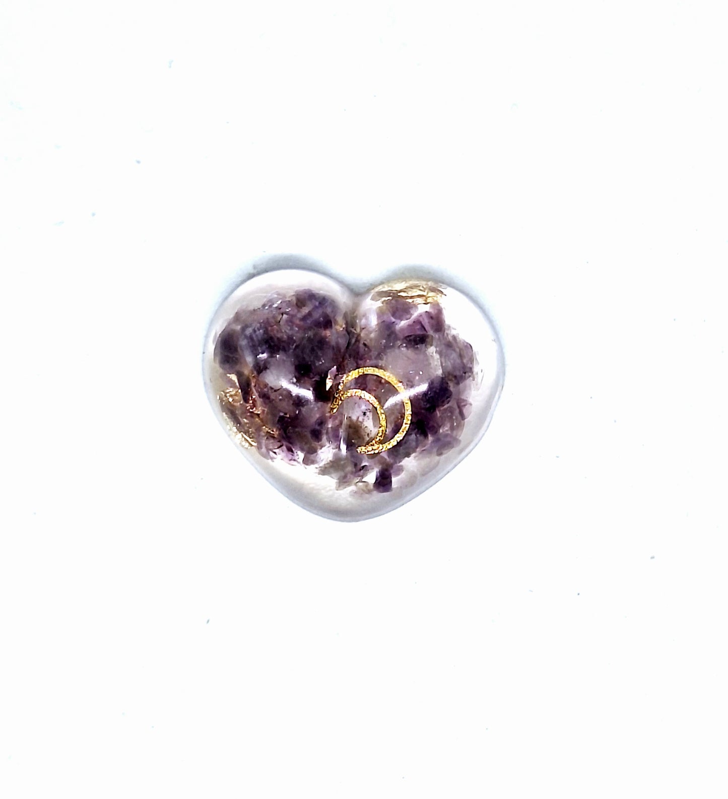 Orgonite Cœur S - Améthyste, or, lune, étoile ou soleil 💜