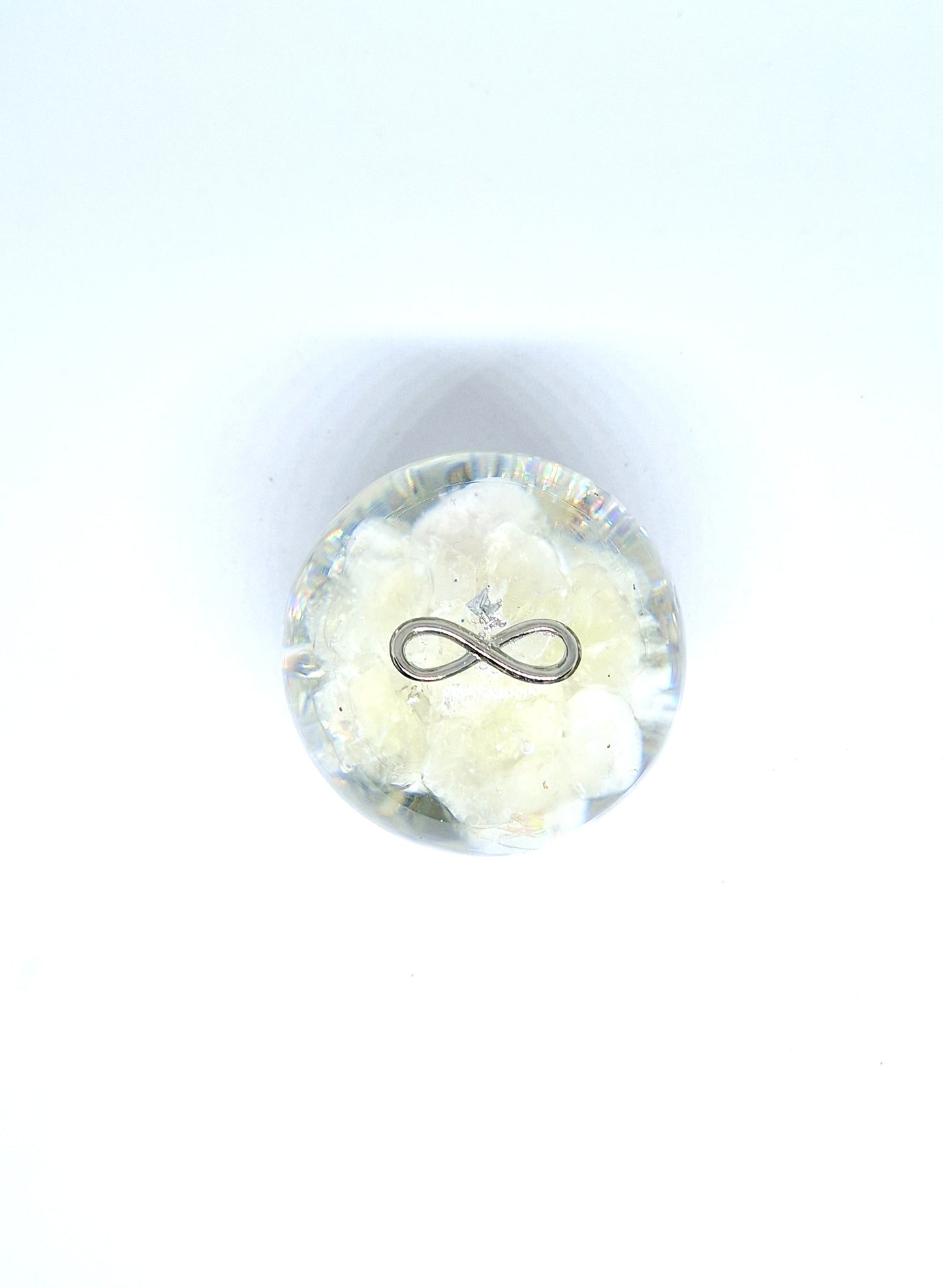 Orgonite Sphère L - Citrine, infini, aluminium