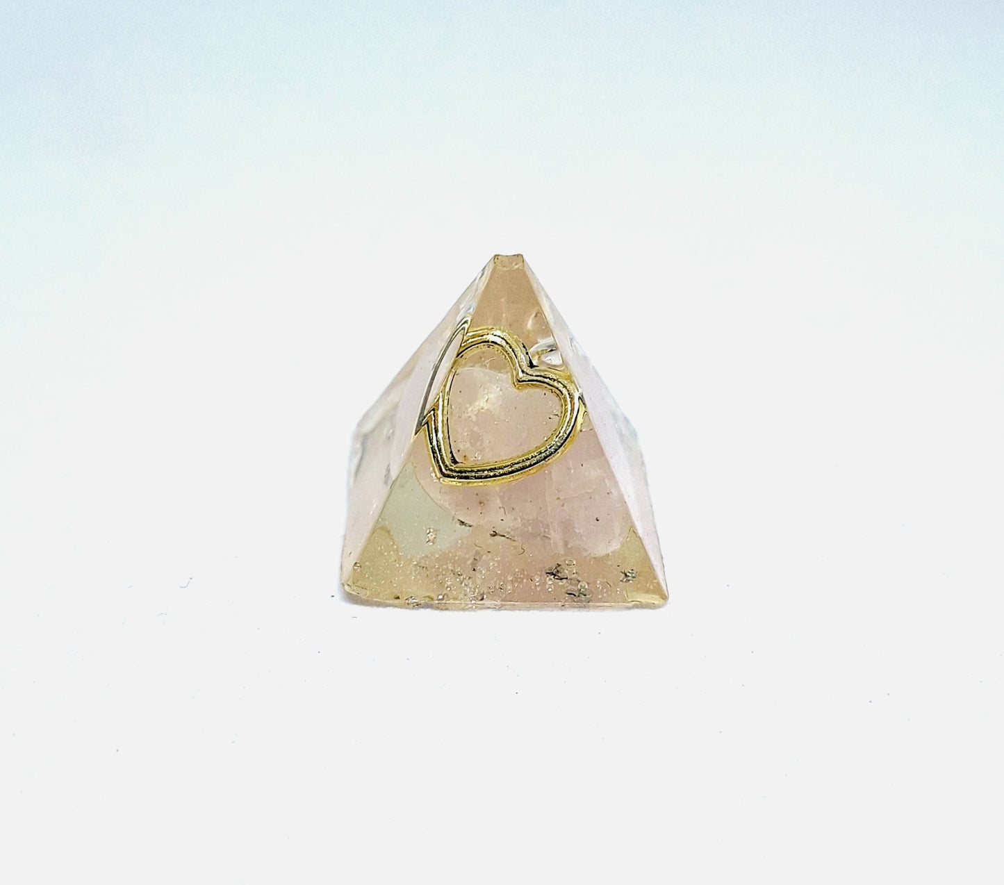 Orgonite pyramide XXS - Quartz rose, or 🩷