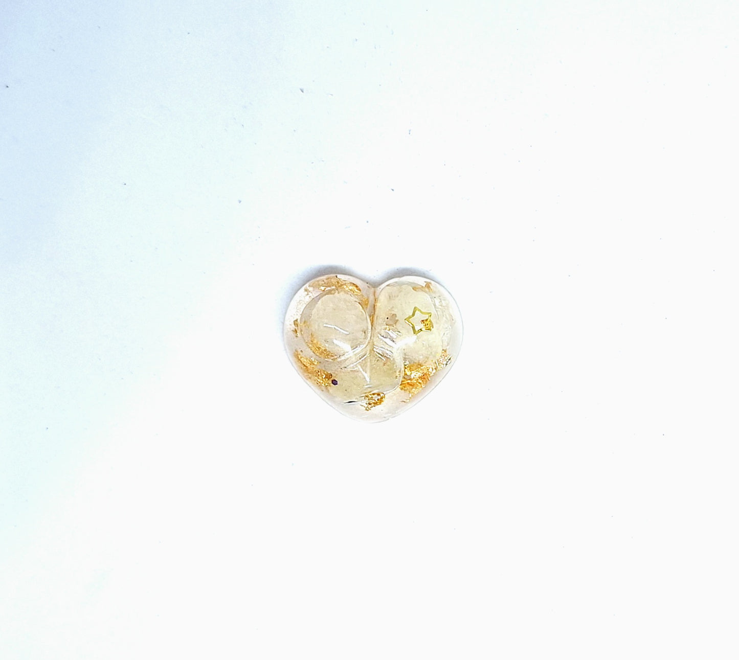 Orgonite Cœur S - Citrine, or, étoile 💛