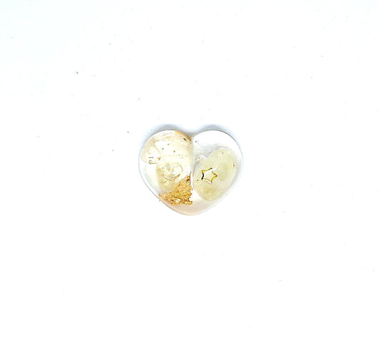 Orgonite Cœur S - Citrine, or, étoile 💛
