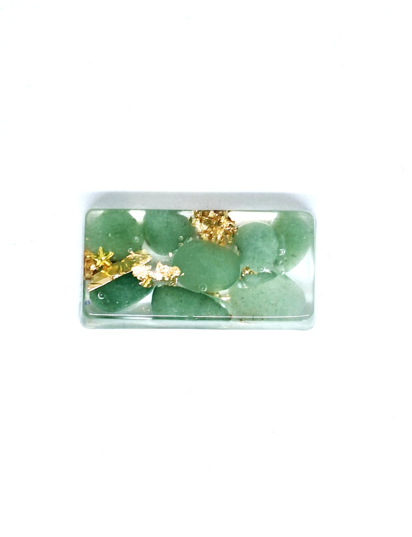 Orgonite lingot - Aventurine verte, soleil, infini ou étoile, or