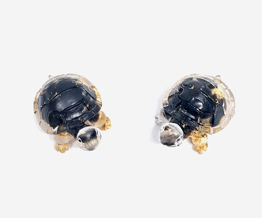 Tortue orgonite Obsidienne -Or